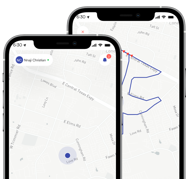 Trip history view